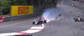 F1 Monaco 2015 - Max Verstappen crashes into Romain Grosjean's Car. Rookie mistake?