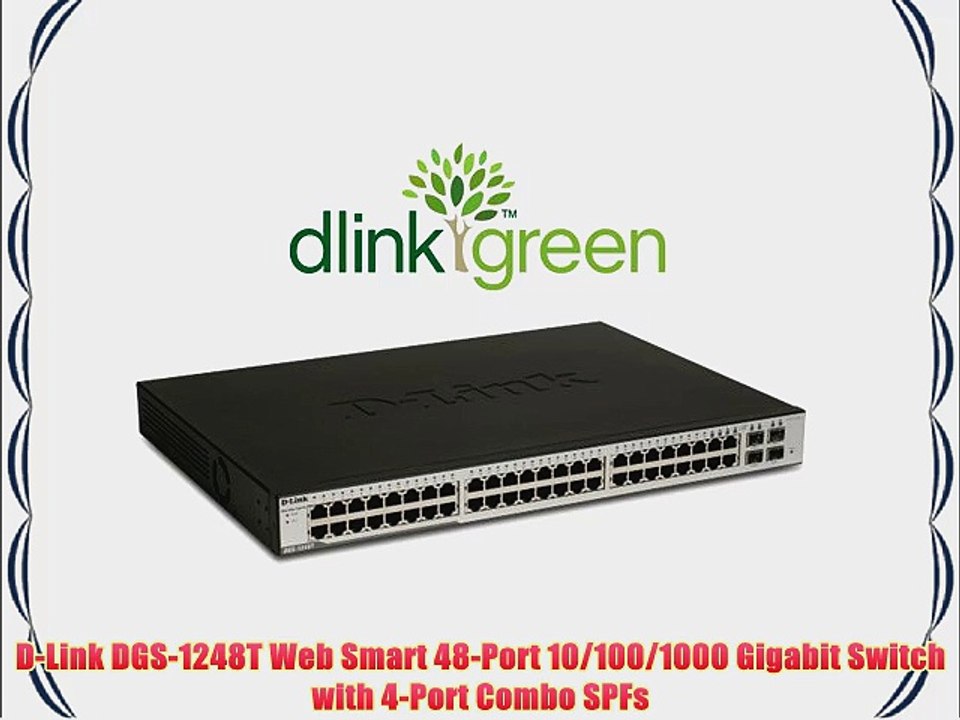 D-Link DGS-1248T Web Smart 48-Port 10/100/1000 Gigabit Switch with 4-Port Combo SPFs