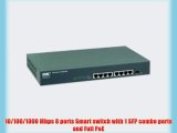 SMC Networks SMCGS8P-Smart 10/100/1000Mbps Smart 8 Ports PoE 1 x SFP Jumbo Frame Support Rack