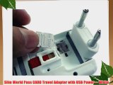 Slim World Pass CARD Travel Adapter with USB Power--- White