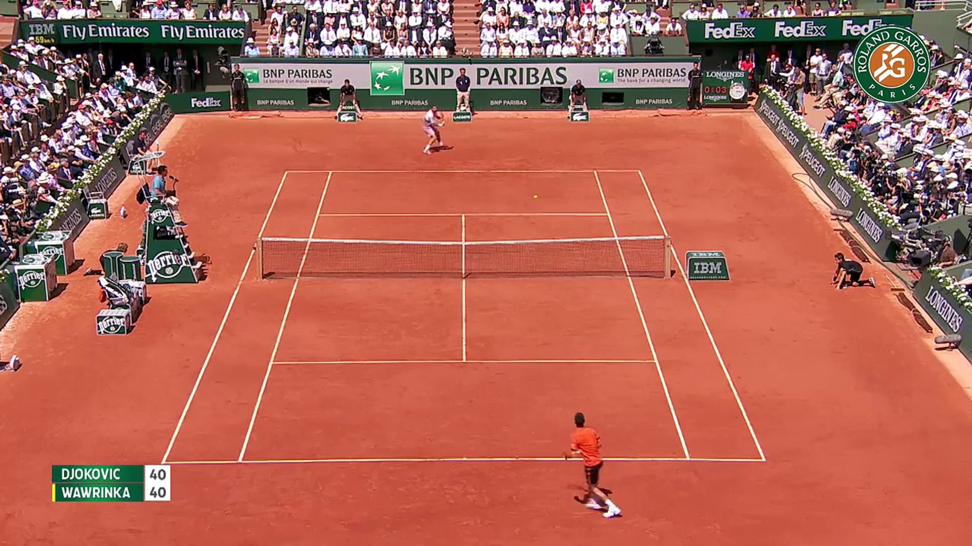 Roland Garros: l'incroyable échange de 39 coups entre Novak Djokovic et  Stan Wawrinka - Vidéo Dailymotion