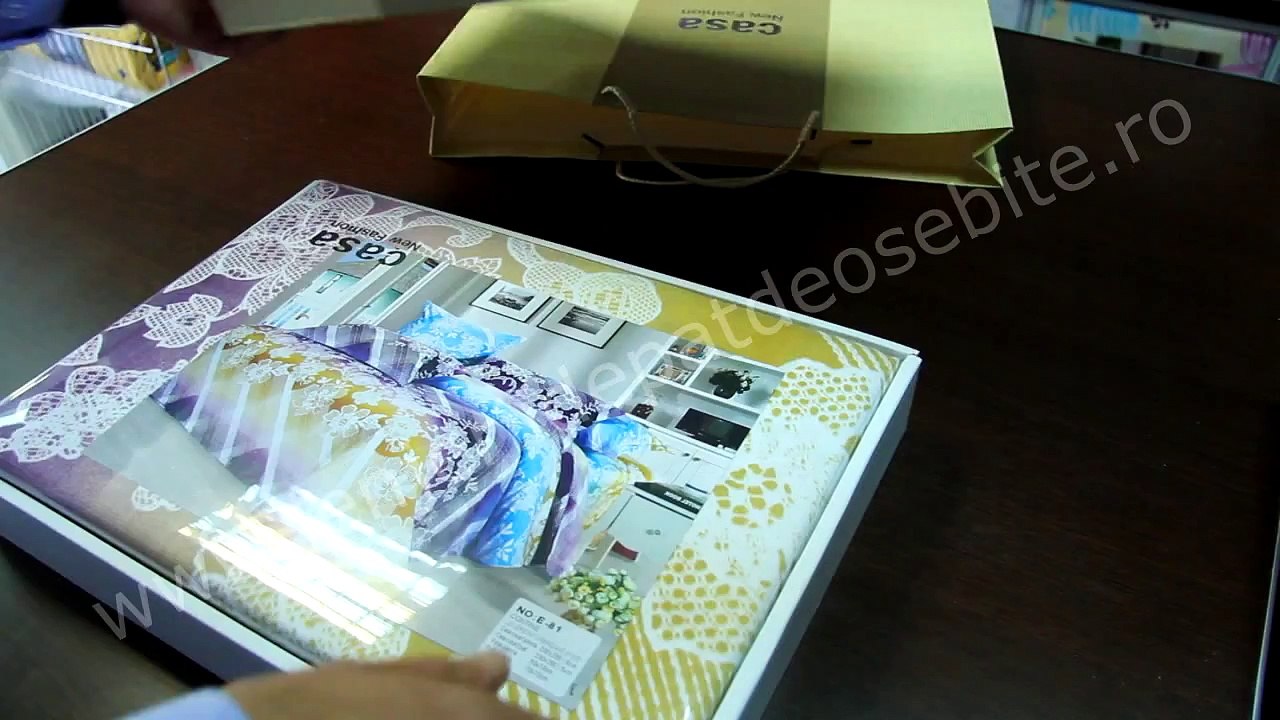 Lenjerii de pat galben turcoaz