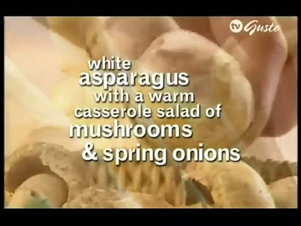 White asparagus with mushrooms and spring onion (Gary Rhodes)