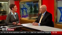 Israeli Zionist ambassador in Denmark gets spiked by Danish news reporter.