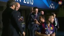 La joie de Xavi et des Barcelonais après la victoire !