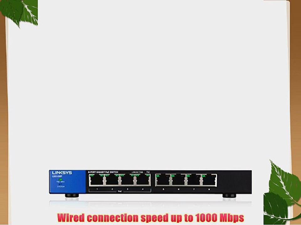 Linksys 8-Port Desktop Gigabit PoE  Switch (LGS108P)
