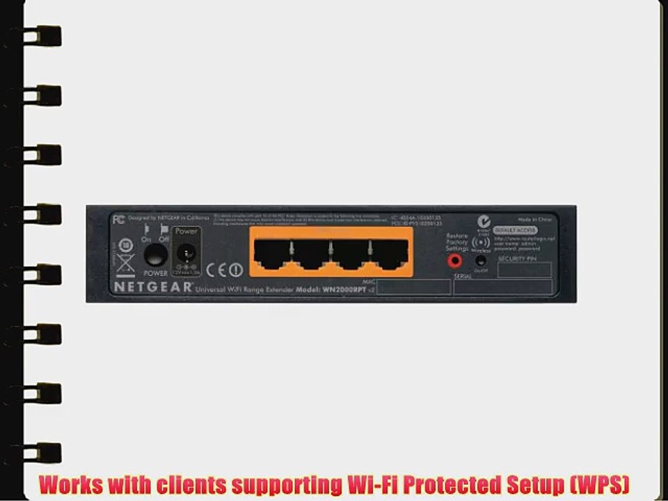 NETGEAR N300 Wi-Fi Range Extender - Desktop Version with 4-Ports (WN2000RPT)