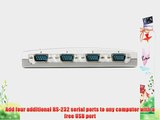 StarTech ICUSB2324 4 Port USB to RS232 Serial DB9 Adapter Hub