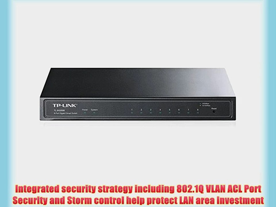 TP-LINK TL-SG2008 8-Port Gigabit Smart Switch 802.1Q VLAN L2/L3/L4 QoS IGMP Snooping Port Security