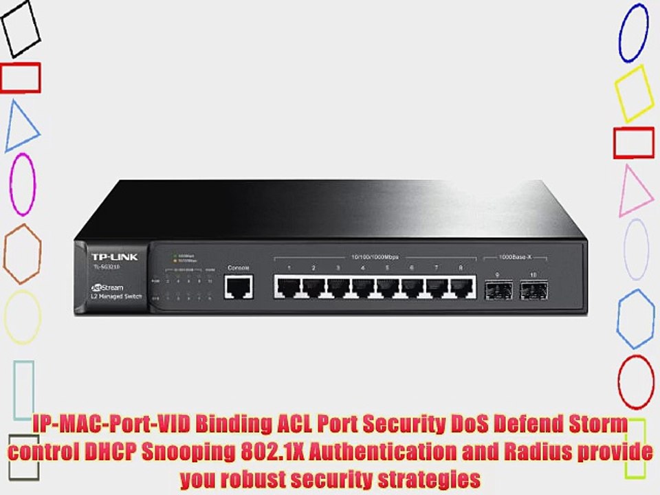 TP-LINK TL-SG3210 10-port Pure-Gigabit L2 Managed Switch 8 10/100/1000Mbps Ports 2 Gigabit
