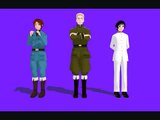 [MMD APH] - A German, a Japanese, and an Italian.