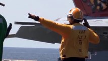 Navy Launches Drone From Aircraft Carrier