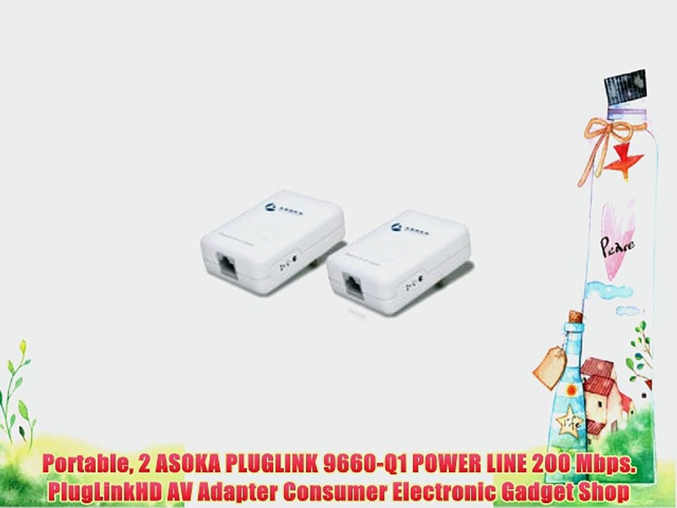 Portable 2 ASOKA PLUGLINK 9660-Q1 POWER LINE 200 Mbps. PIugLinkHD AV Adapter Consumer Electronic