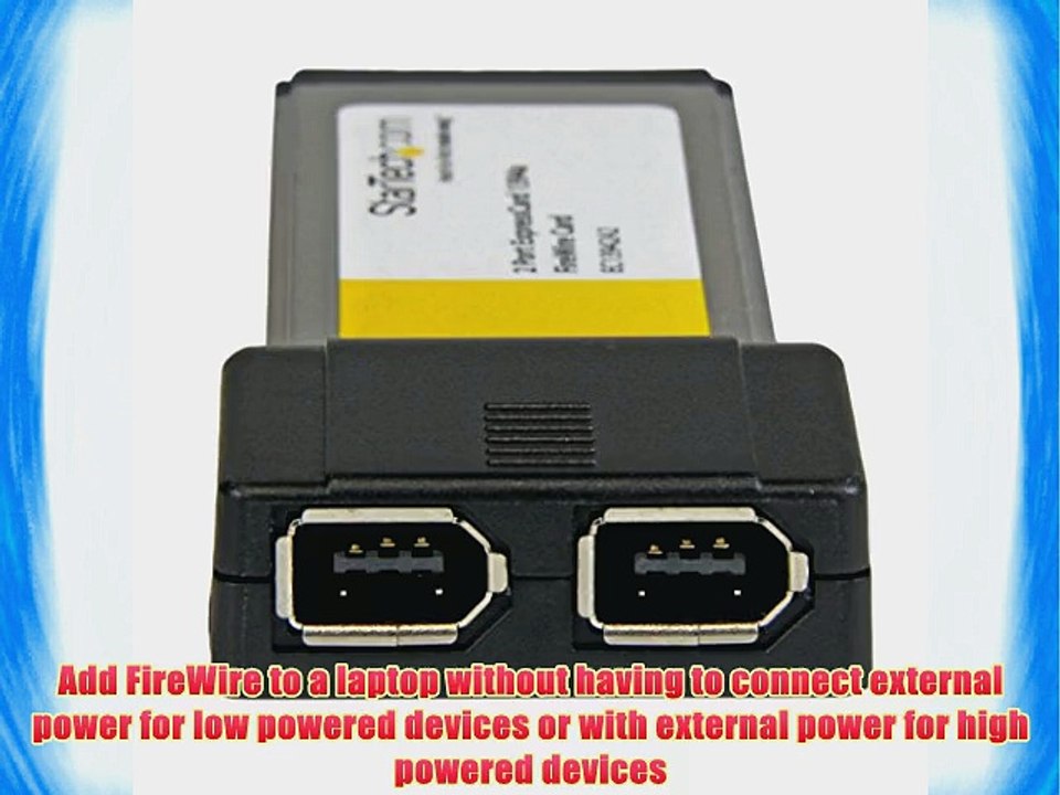 2 Port ExpressCard 1394a FireWire Laptop Adapter Card