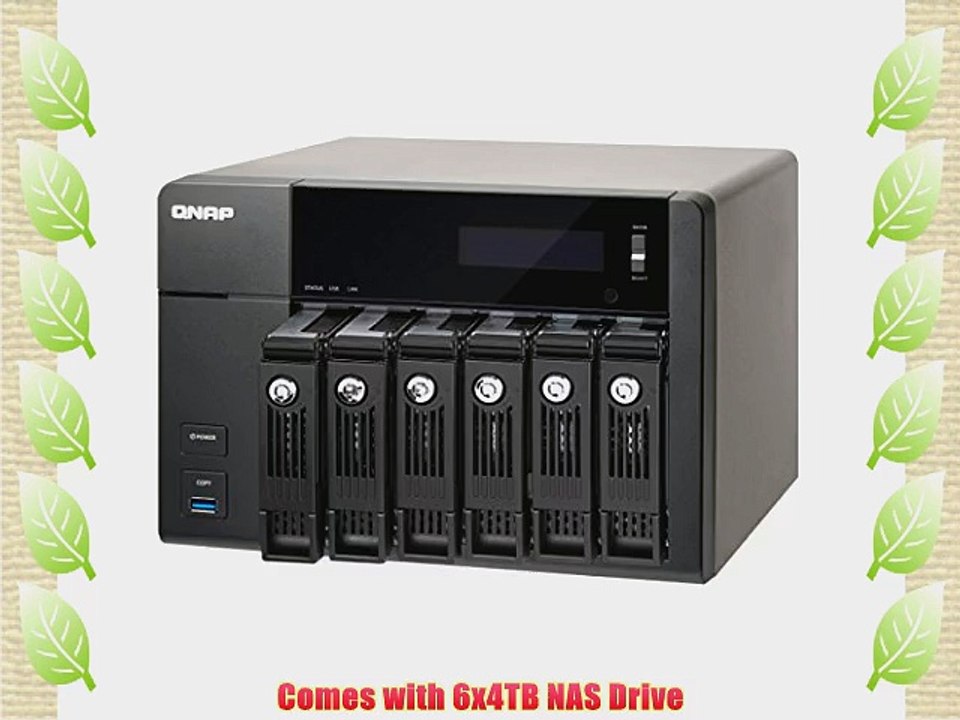 QNAP 24TB Desktop iSCSI/NAS 6-bay Intel Celeron 8GB RAM Raw 24TB (6x4TB NAS Drive) (TS-653