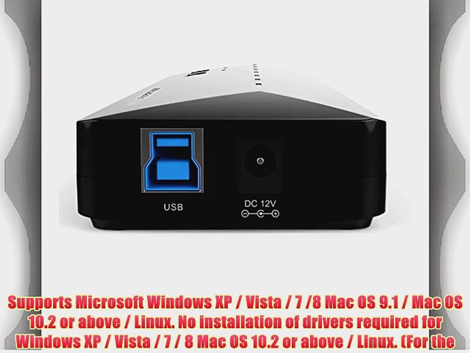 Umirro Super Speed 7-port USB 3.0 Hub   2 Charge-Only Ports - 5V 2.4A and 5V 2.4A 12V 4A Power