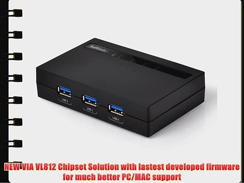 KDLINKS? Super Speed USB 3.0 5Gbps 4 Ports Hub w/ Power Adapter (VIA VL812 Chipset - USB 2.0