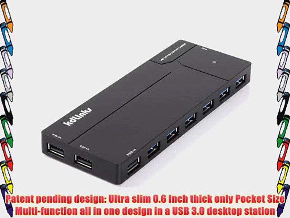KDLINKS? Ultra Slim 10 Ports USB 3.0 All In One Hub Station: 6 Ports USB 3.0 Hub 3 USB Charger