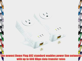 ZyXEL 600 Mbps Mini Powerline AV2 Gigabit Adapter with AC Pass Through Starter Kit - 2 Units