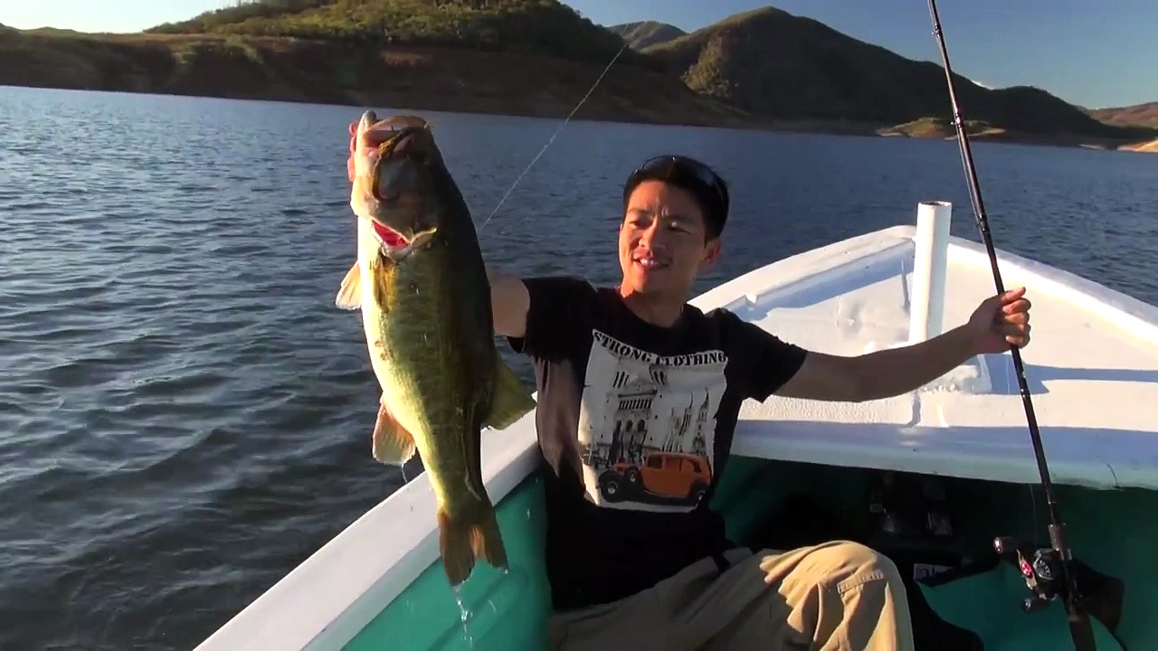 Bass fishing with Gong Lei