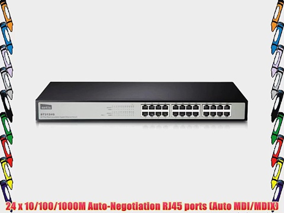 Netis ST3124G 24-Port 10/100/1000M Gigabit  19-inch Rackmountable Switch Auto-negotiation P