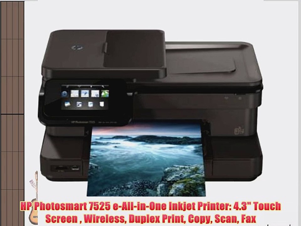 HP Photosmart 7525 e-All-in-One Inkjet Printer: 4.3 Touch Screen  Wireless Duplex Print Copy