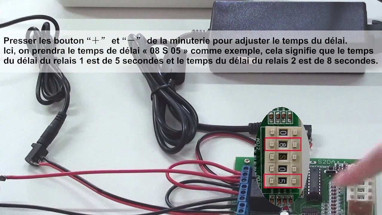 1 Contrôleur Sans Fil CC 12V 2 Canaux Fonction  Delai Contrôle Le Delai De Rotation Positive Et Inverse D'un moteur Réversible CC 12V