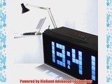 RioRand? Digital Large Big Jumbo LED Snooze Wall Desk Alarm Day of Week Calendar Clock Blue?size:170mm*85mm*55mm)