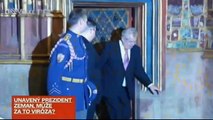 Opilý (?) prezident Miloš Zeman - korunovační klenoty ČR 9.5.2013