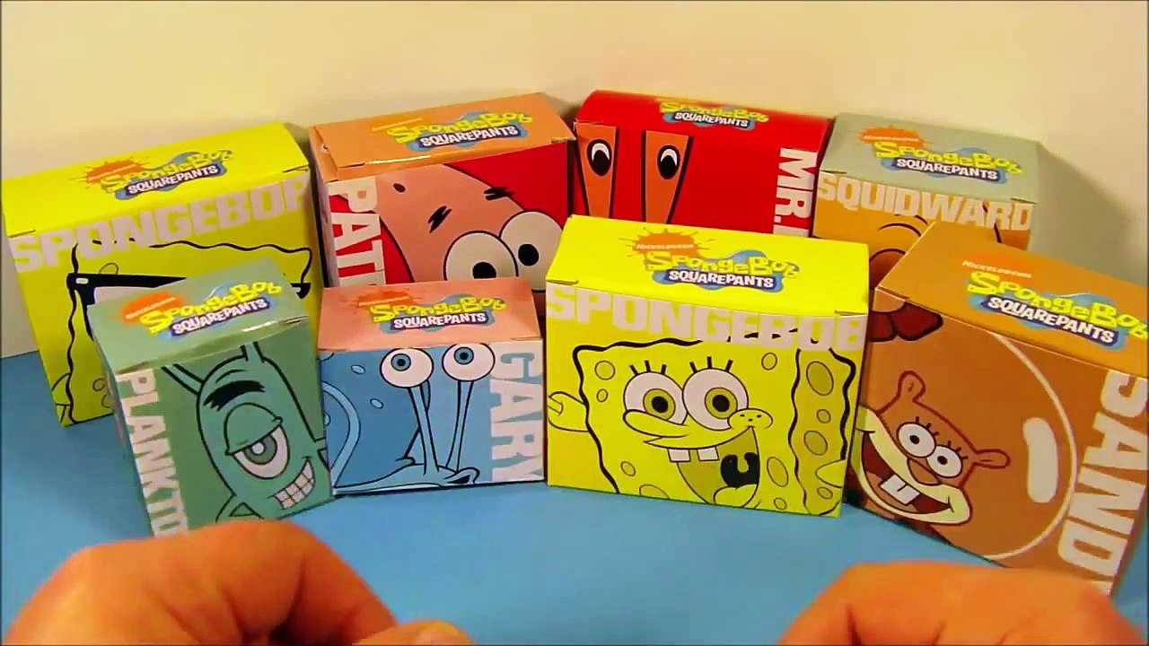 2009 NICKELODEON'S SPONGEBOB SQUAREPANTS SET OF 8 BURGER KING KID'S MEAL TOY'S VIDEO REVIE