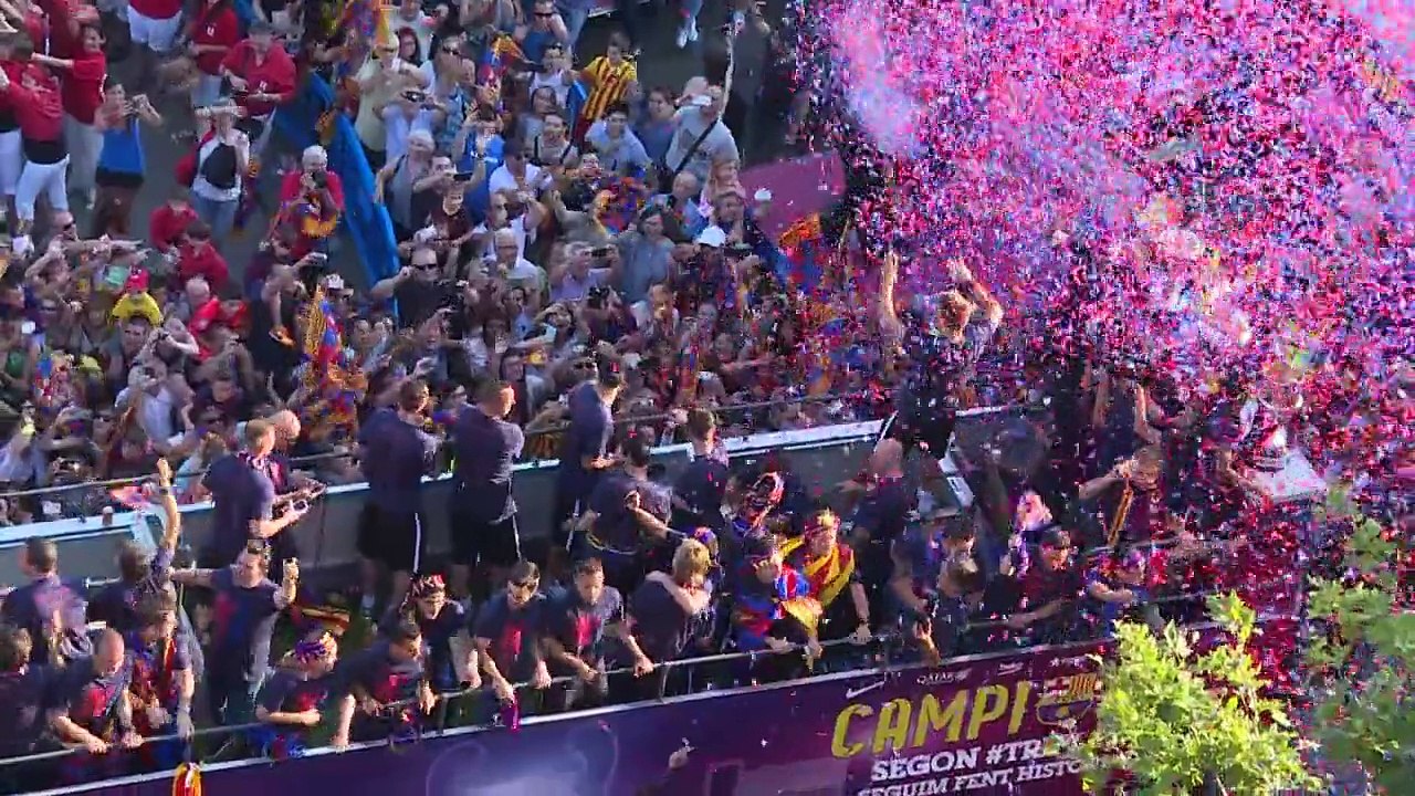 El Barça celebra su triplete