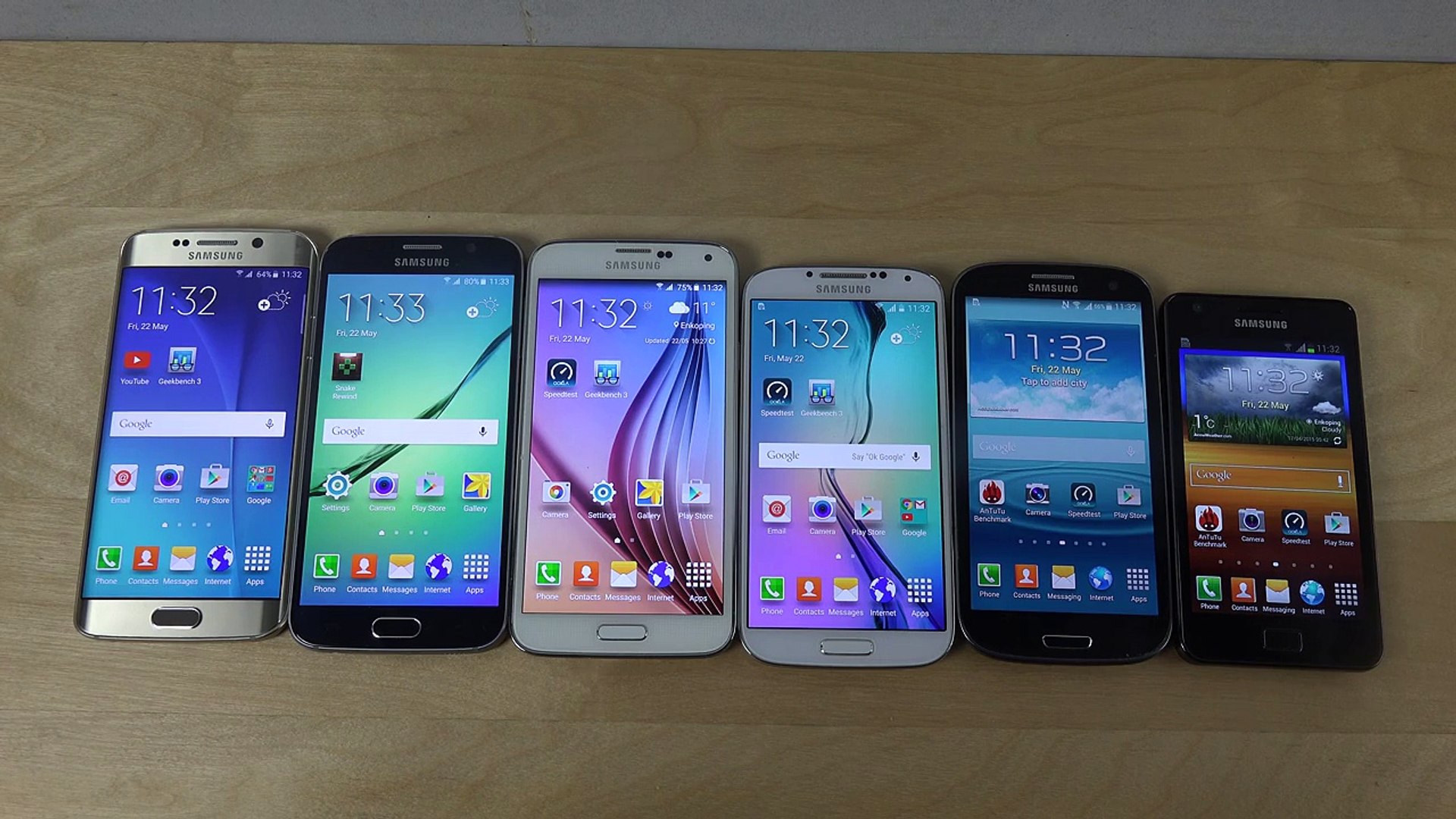 Samsung Galaxy S6 Edge vs. S6 vs. S5 vs. S4 vs. S3 vs. S2 - Benchmark Speed  Test! (4K) - video Dailymotion