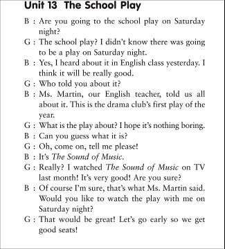 Listening Practice Through Dictation 1 - Unit 13 the school play (Repeat 10 times)