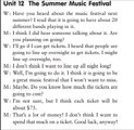 Listening Practice Through Dictation 1 - Unit 12 The Summer Music Festival (Repeat 10 times)