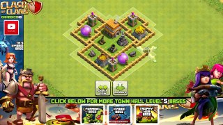 Clash of Clans Town Hall 5 Defense CoC TH5 BEST Hybrid Base Layout Defense Strategy
