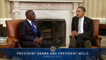 Bilateral Meeting with President Mills of Ghana and President Obama in the Oval Office (2012)