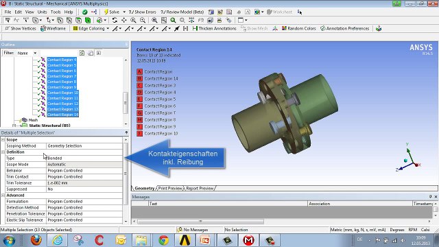 CADFEM Tutorial Nr. 4 - Berechnung einer Baugruppe mit Schrauben mit ANSYS®Workbench™
