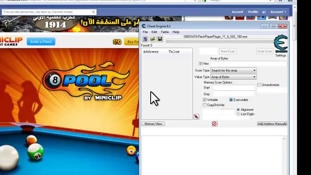 8 ball pool target hack Using Cheat engine
