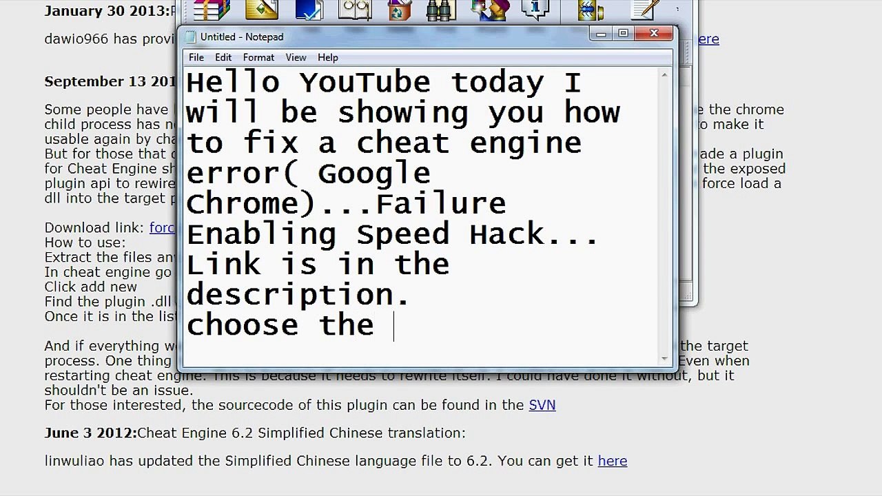 Cheat Engine Failure Enabling Speedhack Google Chrome Fixed