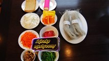 Japchae - Korean sweet potato noodles stir-fried with vegetables