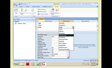 Microsoft Access 2014 Tables