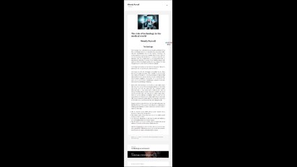 The Role of Technology in the Medical world