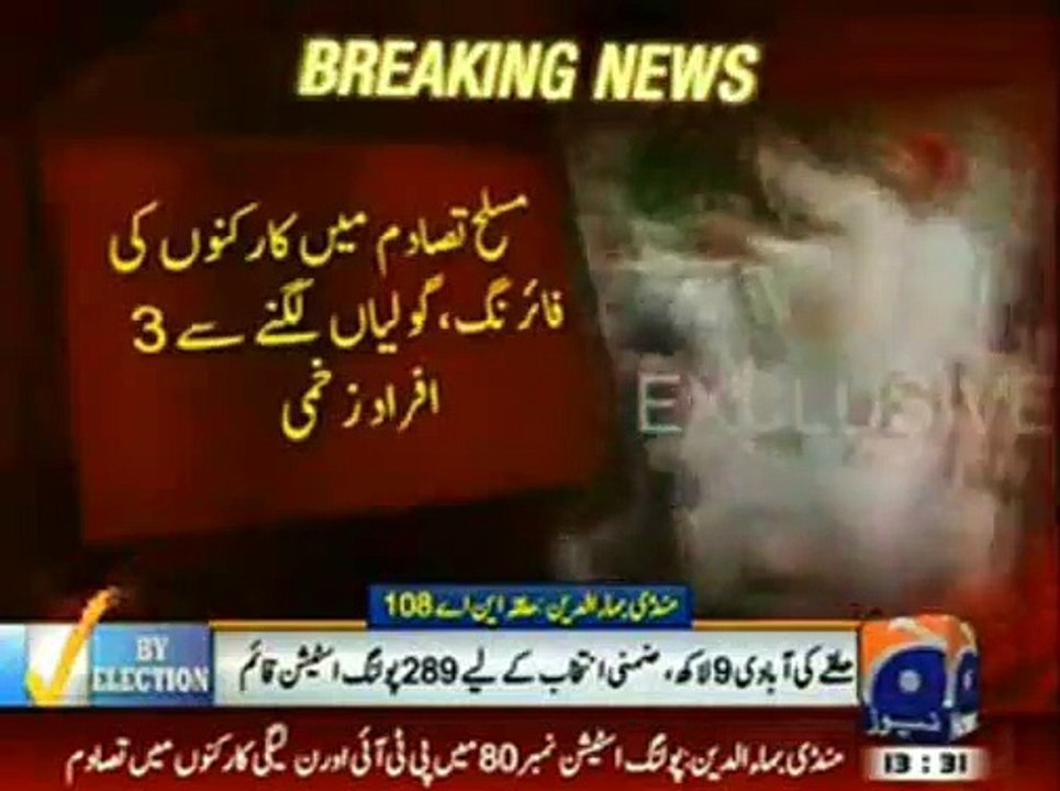 PTI workers attack PMLN's Polling Camp, Armed Clash leaves 3 Injured in Mandi Bahauddin By-Election