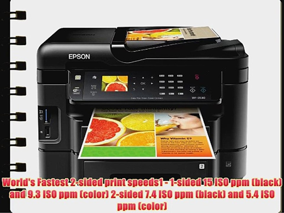 Epson WorkForce WF 3530 Wireless Color Printer with Scanner Copier and Fax