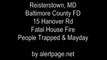 Baltimore County (Reisterstown) MD Fatal 3 Alarm Fire With Mayday Radio Traffic