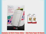 [Printer Paper SET] New LG Pocket Photo Printer 3 PD251 [White] (Follow-up model of PD241T