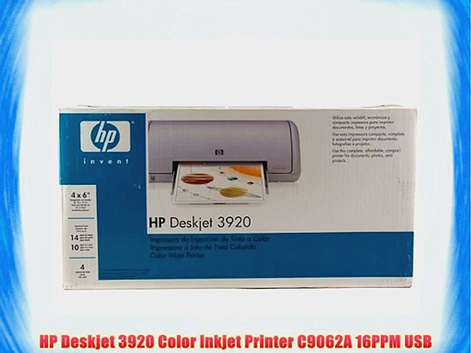 HP Deskjet 3920 Color Inkjet Printer C9062A 16PPM USB