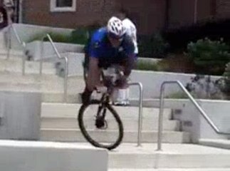 If you want to get away from police on bikes just take the stairs!