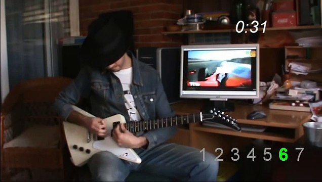 Fernando Alonso Bahrain 2010 lap on slide guitar - Vuelta de Alonso a Bahrein 2010 en guitarra