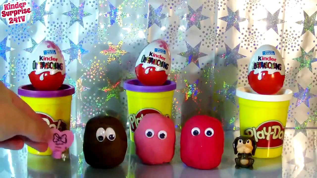 mickey mouse toys play doh kinder surprise eggs
